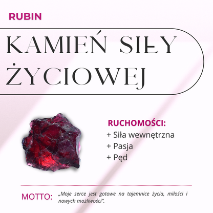 ZenCrystal – Pierścionek Rubin-Granat