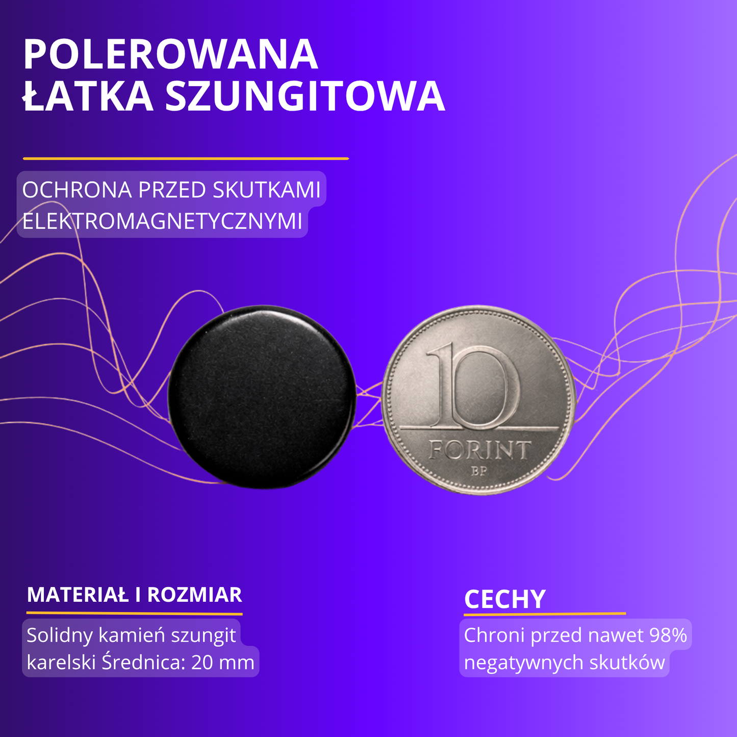 ZenCrystal – Energiatakarcz z Szungitu w formie naklejki