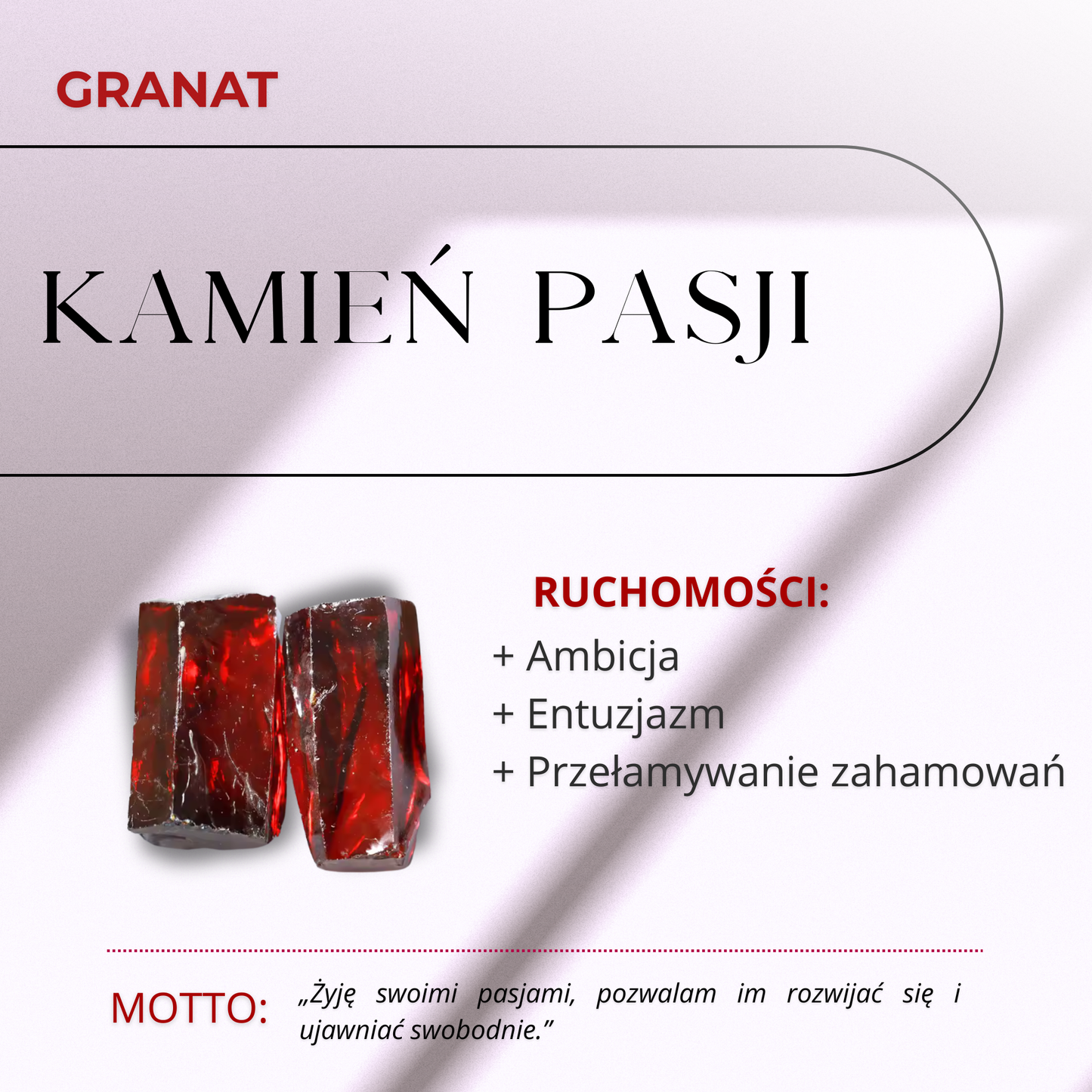 ZenCrystal – Pierścionek Rubin-Granat